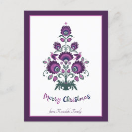 🎄 Julgran folklore [lila, grått] lila Helg Vykort