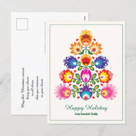 🎄 Julgran - folklore stil Helg Vykort