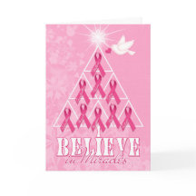 Julgran för band för cancermedvetenhet rosa