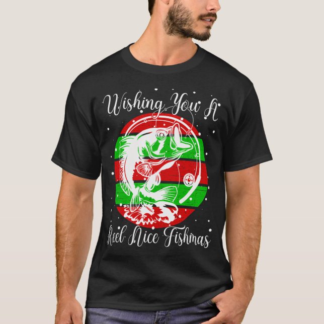 Julgran för fiske t shirt (Framsida)