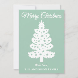 Julgran för handskrivet Mint-Grönt Julkort