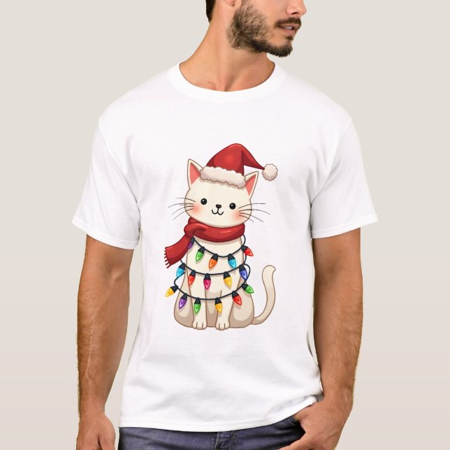 Julgran för katt jul (3) t shirt (Framsida)