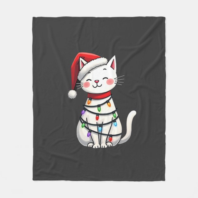 Julgran för katt jul (5) fleecefilt (Framsidan)