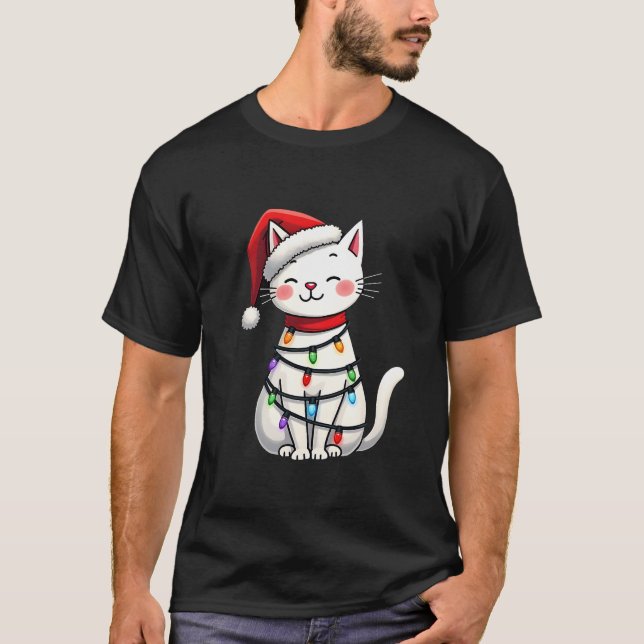 Julgran för katt jul (5) t shirt (Framsida)