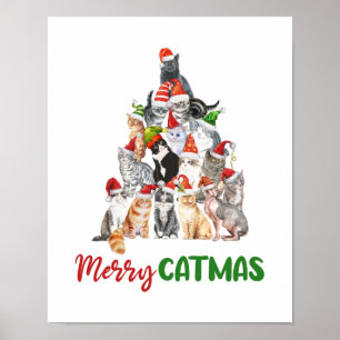 Julgran för kattälskare jul firande poster