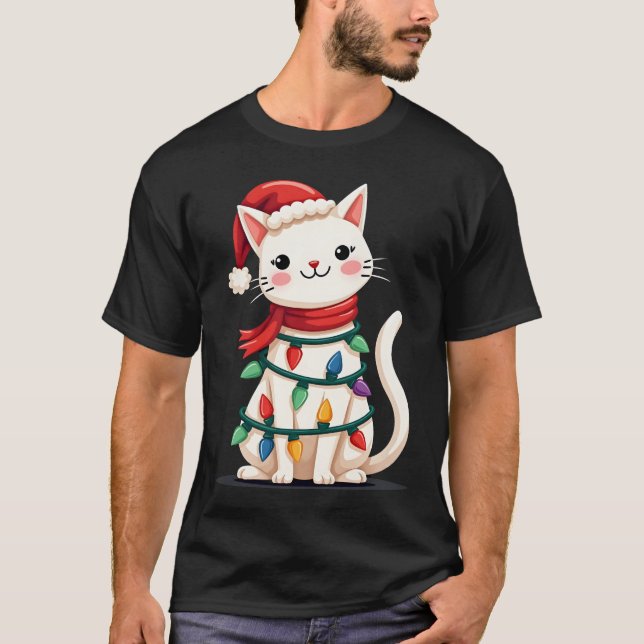 Julgran för katter jul (1) t shirt (Framsida)