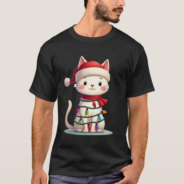 Julgran för katter jul (3) t shirt (Framsida)
