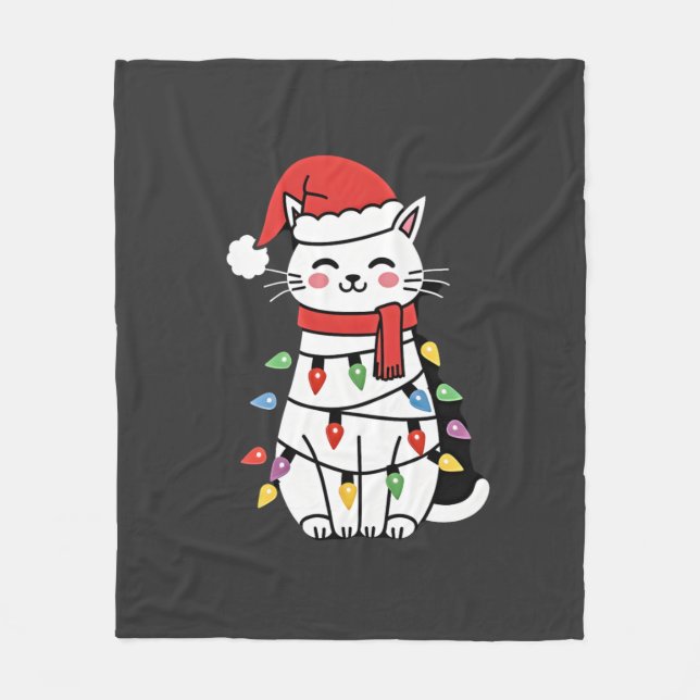 Julgran för katter jul (7) fleecefilt (Framsidan)