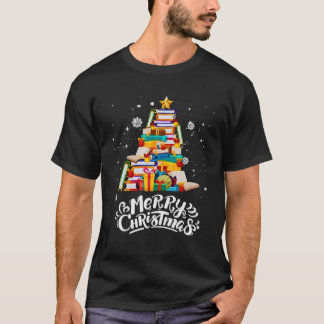 julgran för läsning av Bokar Älskare bibliotekarie T Shirt