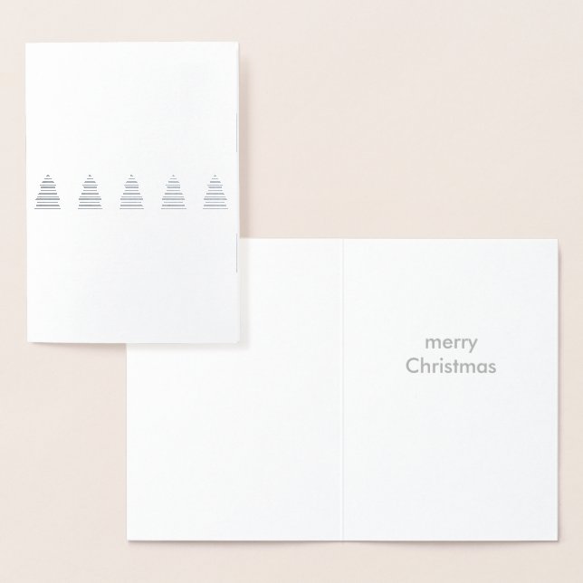 Julgran Forest Silver Foil Merry White Folierat Kort (Display)