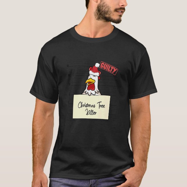 Julgran förstörare  Kyckling T Shirt (Framsida)