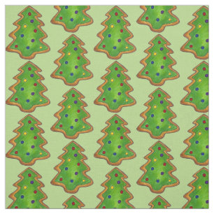 Julgran Frostat Grönt Socker Cookies Helgdag Tyg