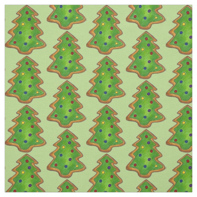 Julgran Frostat Grönt Socker Cookies Helgdag Tyg (Provkarta)