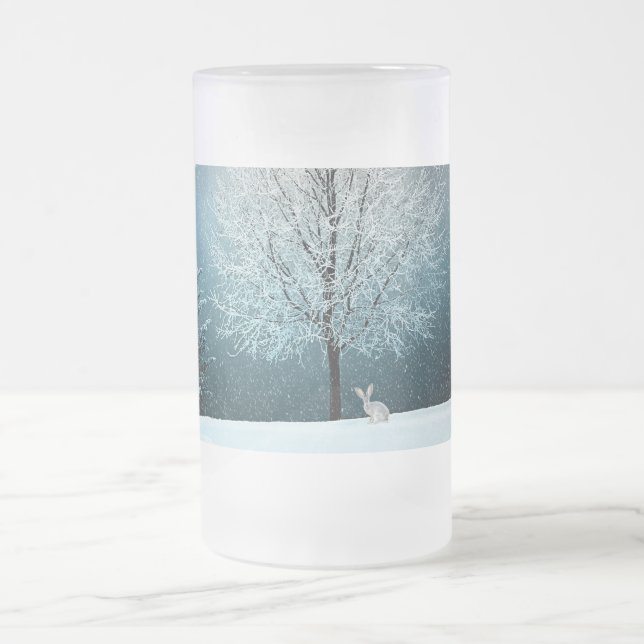 Julgran Frosted 16 oz Frosted Glass Mugg (Center)