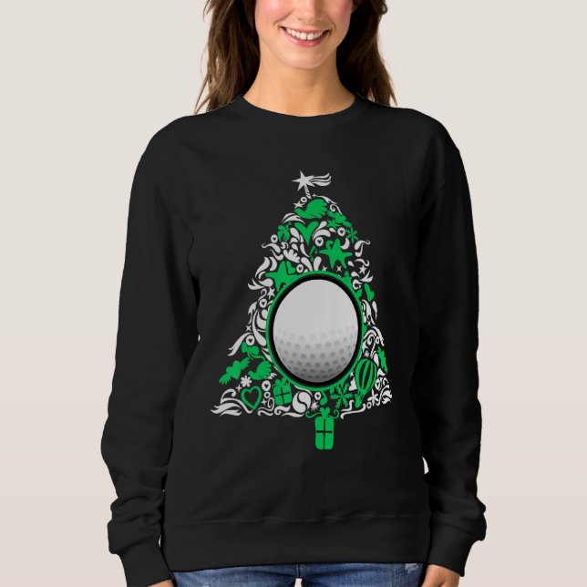 Julgran Funny Golf Boll Dekoration Julafton Pa T Shirt (Framsida)