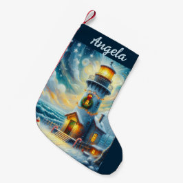 Julgran fyr Nautisk kustblått Liten Julstrumpa