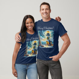 Julgran fyr Nautisk kustblått T Shirt