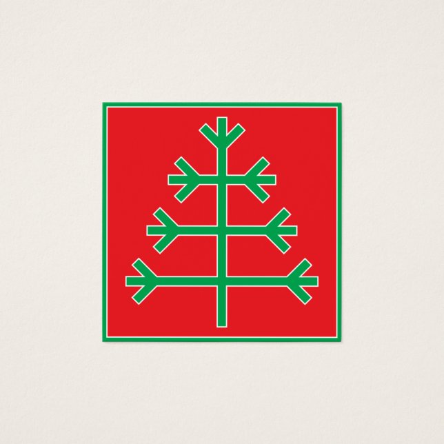 Julgran Fyrkantigt Visitkort (Framsida)
