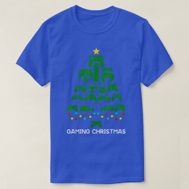 Julgran Gamepad Controller Julafton Gaming Vide T Shirt (Design framsida)