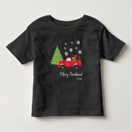 Julgran Gammal Lastbil God Jul Familj T Shirt