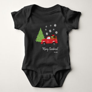 Julgran Gammal Lastbil God Jul Familj T Shirt