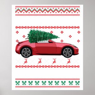 Julgran Gammal Veteranbil Xmas Ful Jultröja Poster