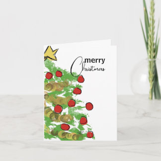 Julgran Garland Greeting Card Tack Kort