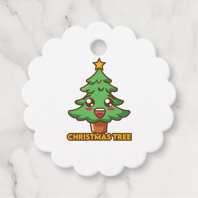 Julgran Gåvor Etiketter (Framsida)