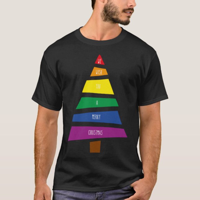 Julgran Gay HBT-Lesbisk Homosexuell T Shirt (Framsida)