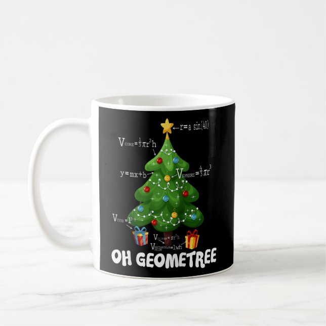 Julgran Geometree Geometry Funny Math Teach Kaffemugg (Vänster)