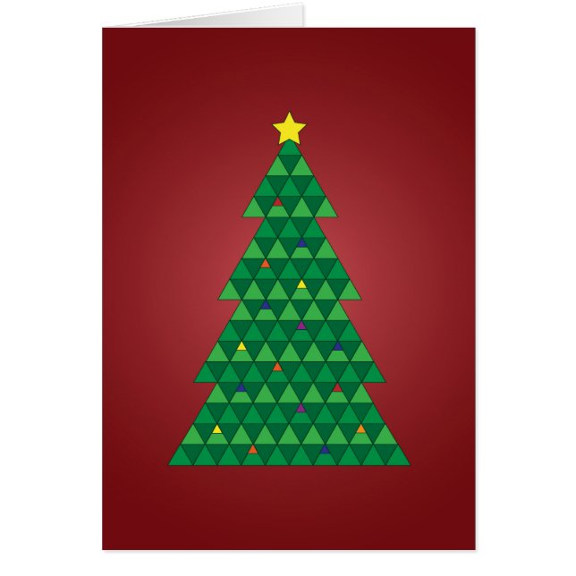 Julgran Geometrisk Julkort Hälsningskort (Framsidan)