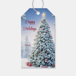 Julgran Gift Märkre Presentetikett