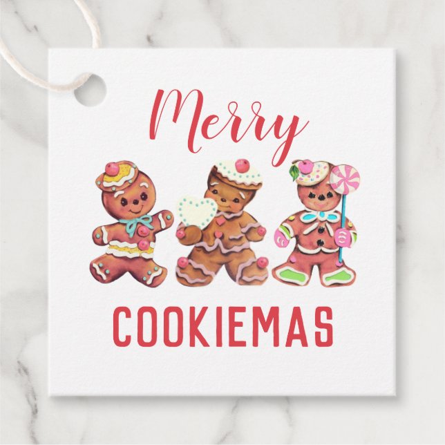 Julgran Gingerbreadkakemärken Gåvor Etiketter (Framsida)
