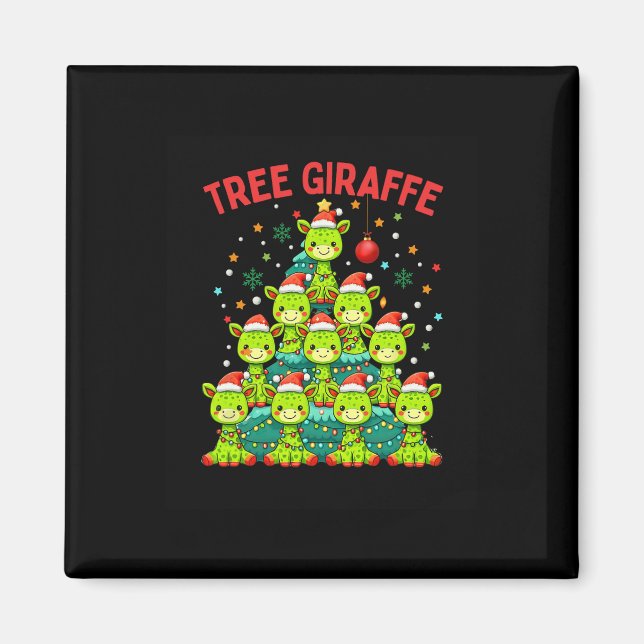 Julgran Giraffe Helgdag Giraffes Sant Magnet (Framsidan)