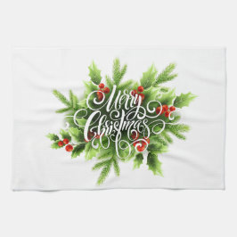 Julgran Glad Jul Kökshandduk