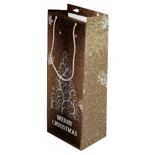 Julgran Glitter och Snöflingor   GULD