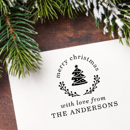 Julgran Globe God jul Hälsning Självfärgande Stämpel