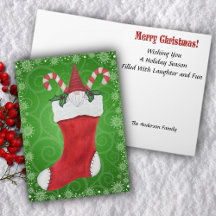 Julgran Gnome Candy cane Holly i Red Stock