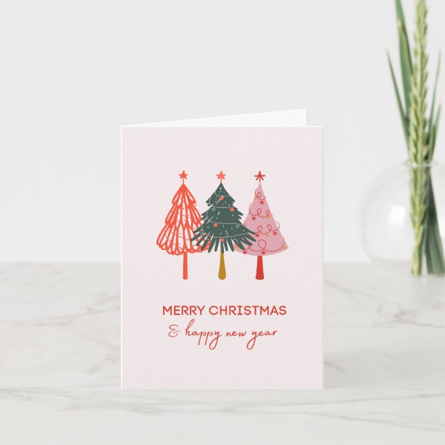 Julgran God jul Gott nytt år Kort (Framsida)