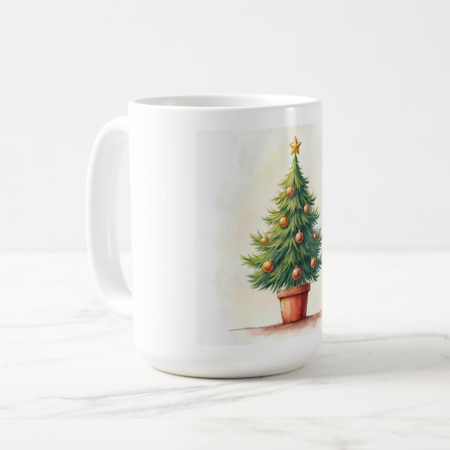 Julgran. God jul! Kaffemugg (Framsida vänster)