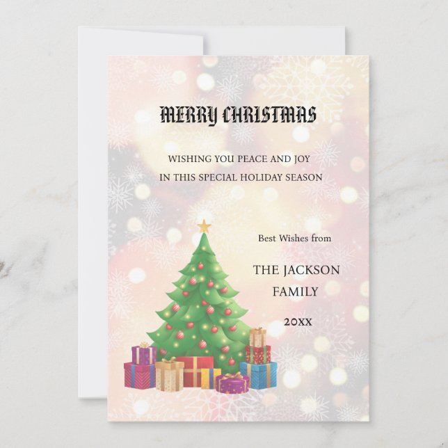 Julgran God jul-kort Inbjudningar (Framsida)