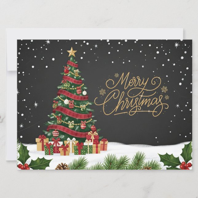 Julgran God Jul-kort Julkort (Framsida)