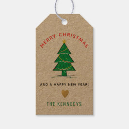 Julgran God jul Presentetikett