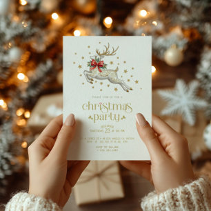 Julgran Gold Typografi Festinladan Inbjudningar