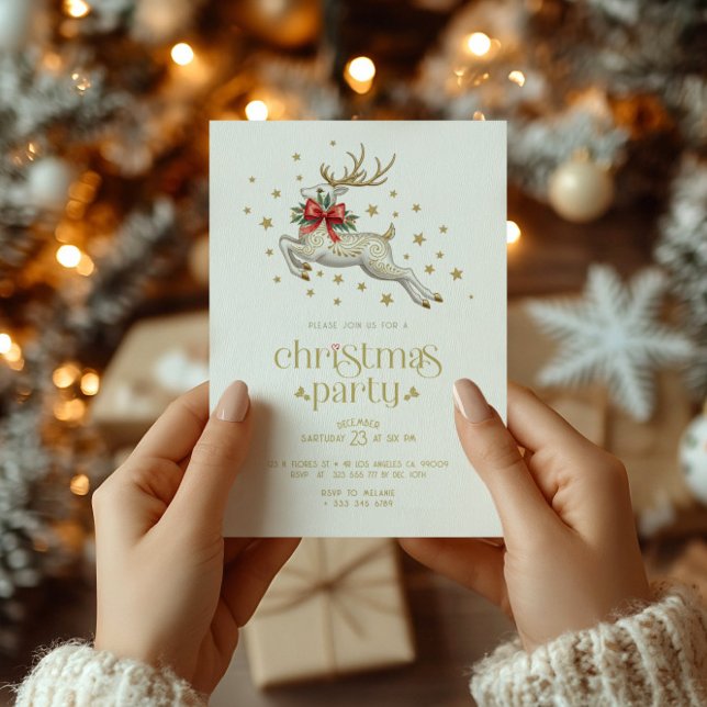 Julgran Gold Typografi Festinladan Inbjudningar (Skapare uppladdad)
