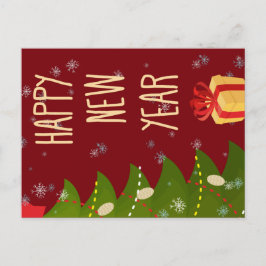 Julgran Gott nytt år Vykort