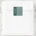 Julgran-grafik med modern geometrisk blå grönt fyrkantigt klistermärke<br><div class="desc">Modern geometrisk baby blue och grönt Julgran fet minimidesign för grafikdekaler från helgdag mugg</div>