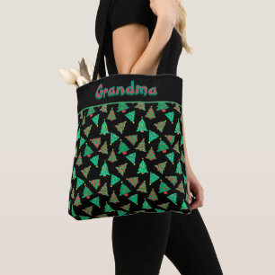 Julgran Grandma Black Shopping Tygkasse