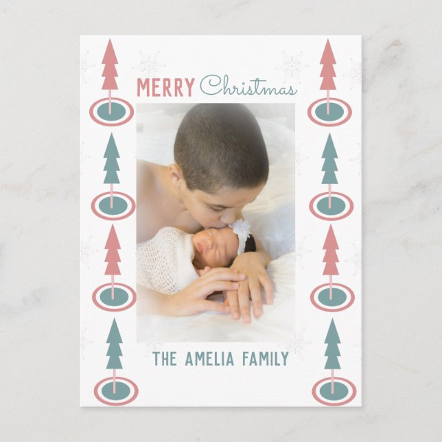 Julgran Gräns Photo Helgdag Vykort (Framsida)