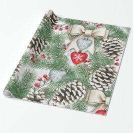 Julgran Gräs Cone och Craft Hearts Snö Presentpapper